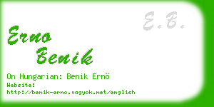 erno benik business card
